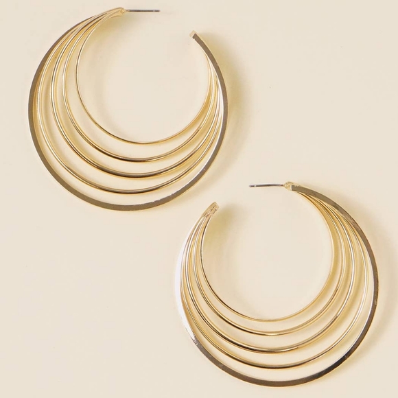 Simple 5 Layer Hoop Earrings - Picture 1 of 3